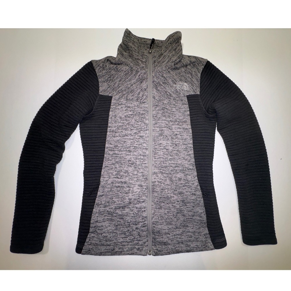 The North Face Womens Jacket Gray Black Full Zip Long Sleeve Athletic XS - Picture 1 of 11